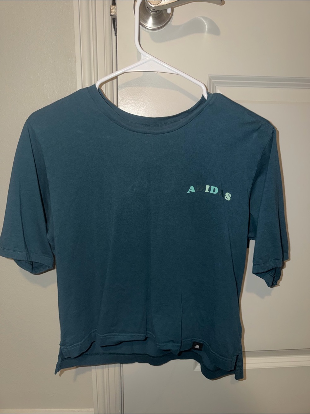 adidas Kids Dark Teal Short-Sleeve Logo Tee